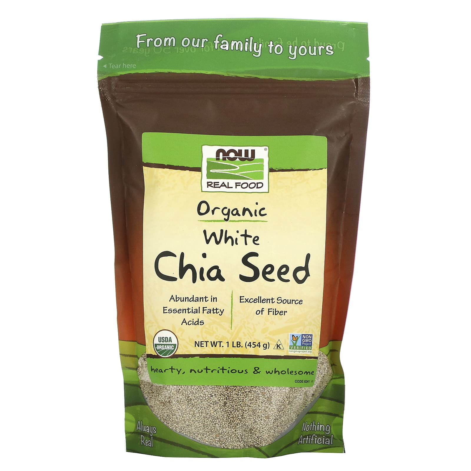 Now Foods, White Chia Seeds Organic, 1 1LB UPC 733739062413 | HiLife Vitamins